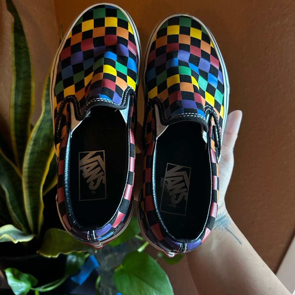 Vans Colorful Checkered Slip-On Sneakers